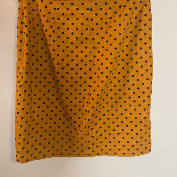 Unbranded Retro Polka Dot Mustard & Black Pencil Skirt Size Small - Picture 4 of 7